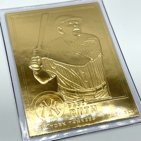 Babe Ruth Baseball Card #30 New York Yankees 1996 Danbury Mint 22KT Gold - Picture 6 of 7